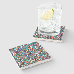 Mosaic Abstract Geometric Pattern Design 63 Stone Coaster