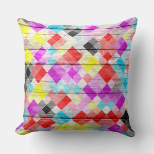 Mosaic Abstract Pastel Wood #3 Cushion
