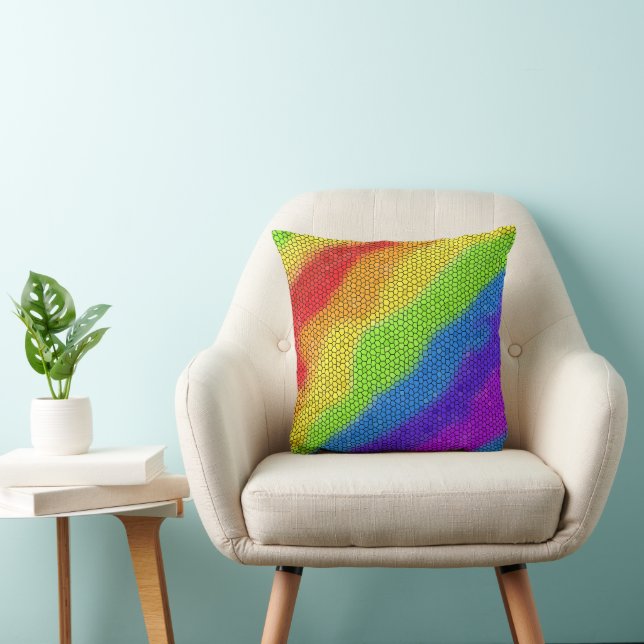 Mosaic Abstract Rainbow Design -  Cushion (Chair)