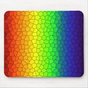 Mosaic Abstract Rainbow Design Mouse Pad