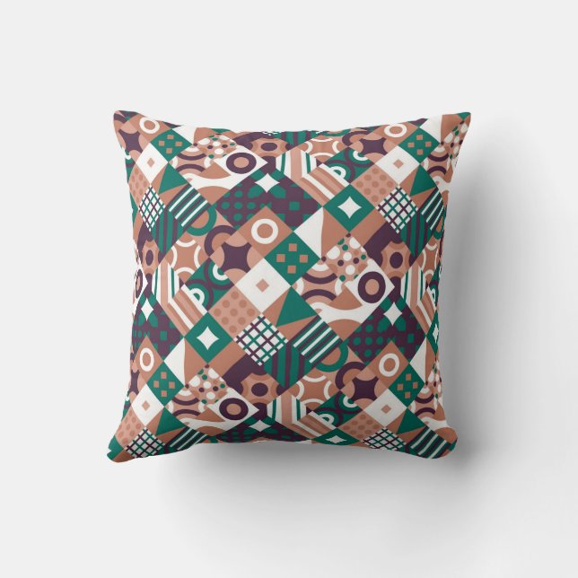 Mosaic Abstract Throw Pillow (Back)