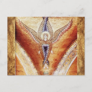 MOSAIC ANGEL , Brown Parchment Postcard