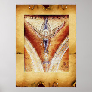 MOSAIC ANGEL , Brown Parchment Poster