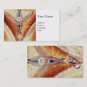 MOSAIC ANGEL MONOGRAM Brown White Pearl Business Card