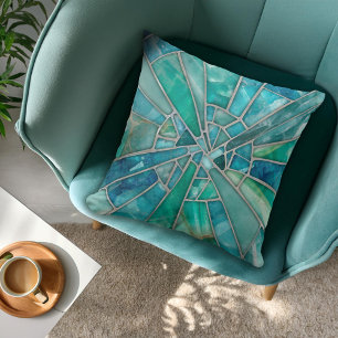 Mosaic Art - Aquamarine Cushion