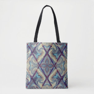 Mosaic Art: Rhombus Tile Pattern Tote Bag