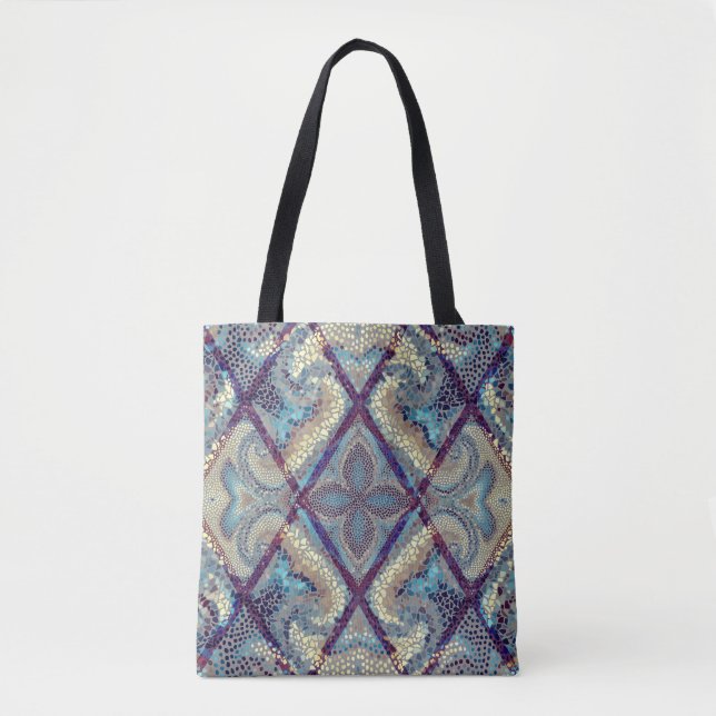 Mosaic Art: Rhombus Tile Pattern Tote Bag (Front)