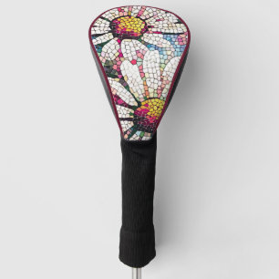 Mosaic Art Stained Glass Floral Pattern Golf Head Cover