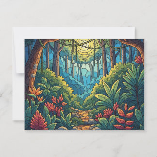 MOSAIC ART woodland postcard