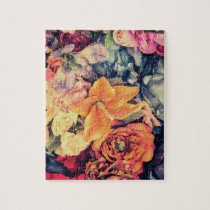 Mosaic Autumn Flowers Jigsaw Puzzle
