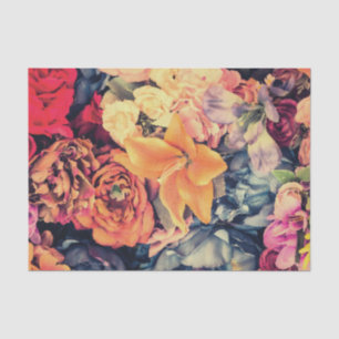 Mosaic Autumn Flowers Tissue Paper