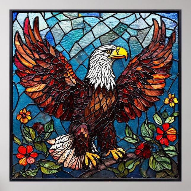 🦅 Mosaic Bald Eagle Wall Art For Patriotic Decor  (Front)