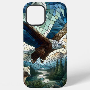 Mosaic Bear and Eagle in the Mountains iPhone 12 Pro Max Case