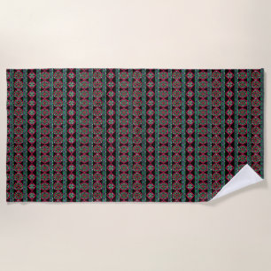 Mosaic black beach towel