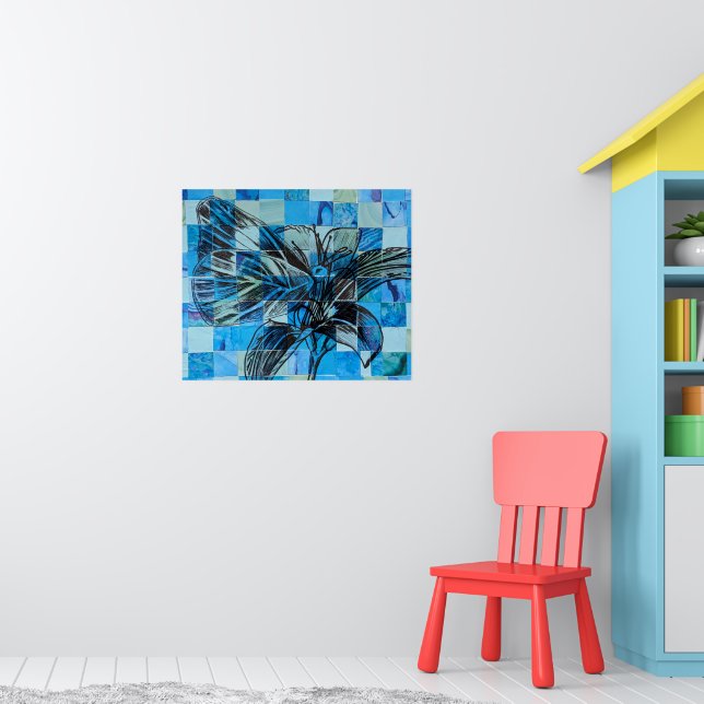 Mosaic blue butterfly poster (Nursery 1)