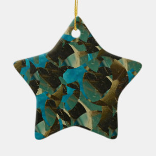 Mosaic Blue Star Ornament