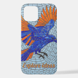 Mosaic Bluebird Flight Stained Glass Phone Case