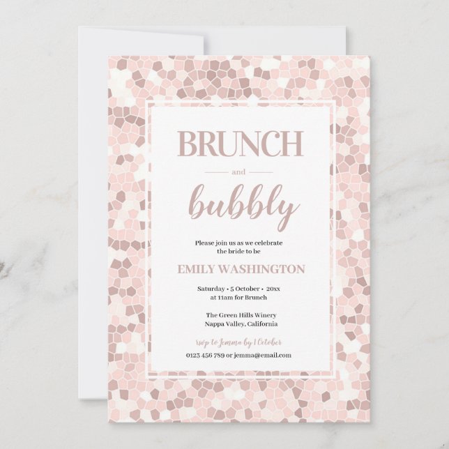 Mosaic Bridal shower Brunch & Bubbly Invitation (Front)