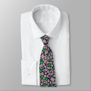 Mosaic brown green abstract tile tie