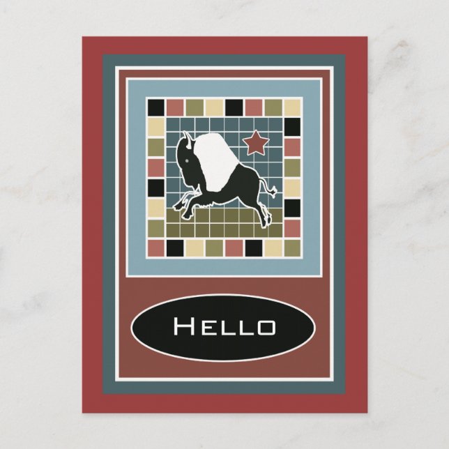 Mosaic Buffalo tile postcard (Front)