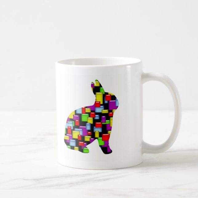 mosaic bunny rabbit coffee mug (Right)
