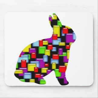 mosaic bunny rabbit mouse pad