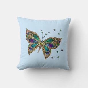 Mosaic Butterfly Blue Cushion