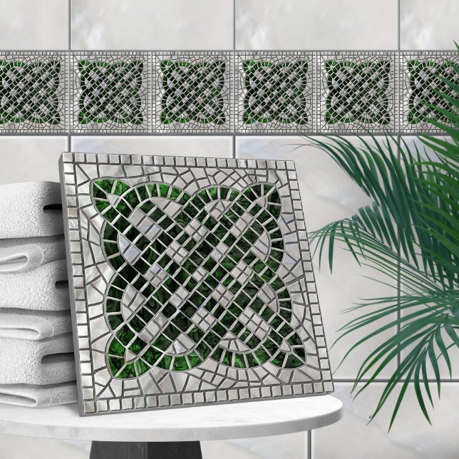 Mosaic Celtic knot - Abalone Shell and Pearl Ceramic Tile (Creator Uploaded)