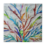 Mosaic Ceramic Tile<br><div class="desc">This unique ceramic tile is decorated with a colourful,  rustic,  botanical mosaic.
Original Mosaic © Michele Davies.</div>