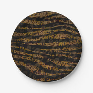Mosaic Chic Elegant Safari Glam Jungle Party Paper Plate