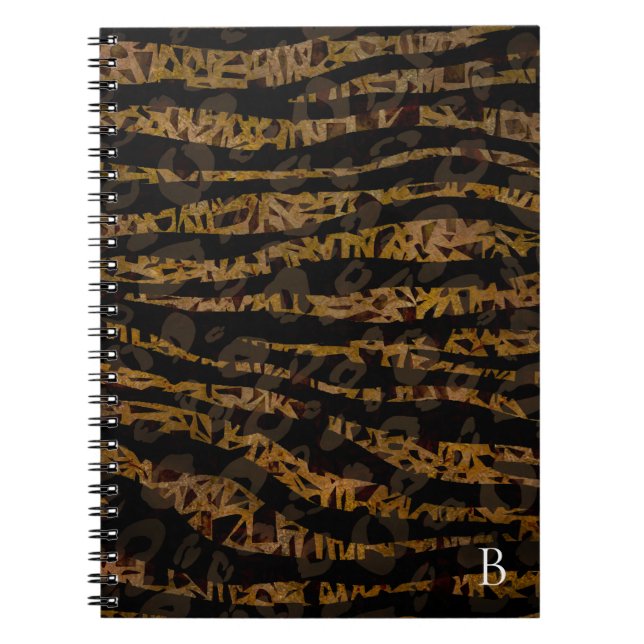 Mosaic Chic Elegant Safari Glam Jungle Print Notebook (Front)