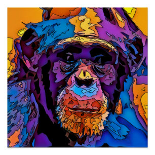 Mosaic Chimp Poster