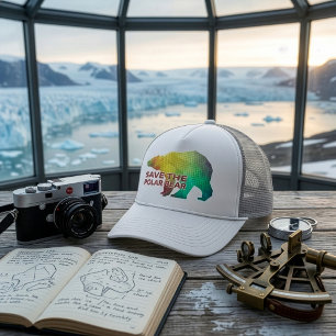 MOSAIC COLOR POLAR BEAR(SAVE THE POLAR BEAR) TRUCKER HAT
