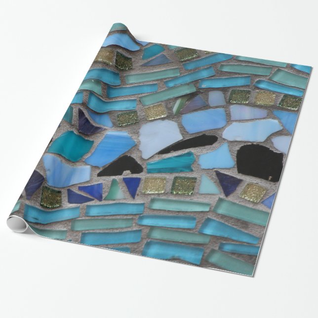 mosaic coloured glass stone art wrapping paper (Unrolled)