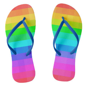 Mosaic Colourful Chequered Rainbow Square Chic Thongs