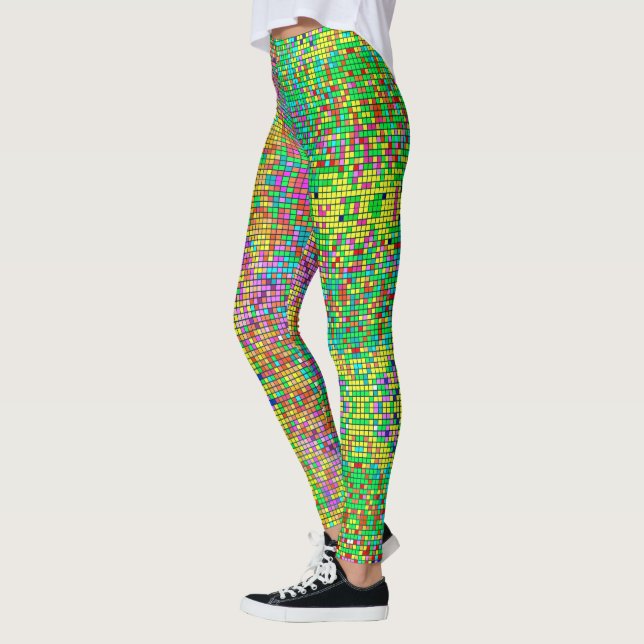 Mosaic Colourful Glitter Leggings (Left)