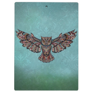 Mosaic colourful Owl Clipboard