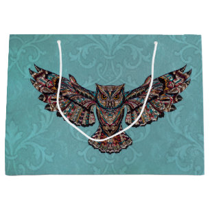 Mosaic colourful Owl Large Gift Bag