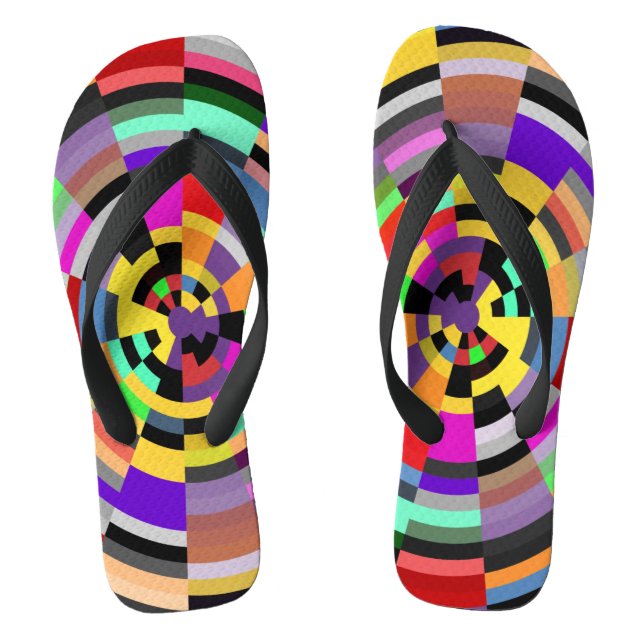 MOSAIC colourful target + your ideas Thongs (Footbed)