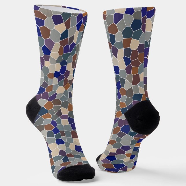 Mosaic Cool Trendy Modern Pattern  Socks (Angled)