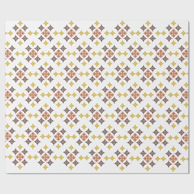 Mosaic Cross Pattern Wrapping Paper (Flat)