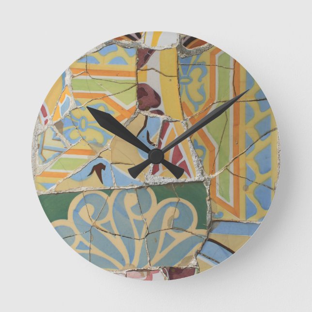 Mosaic decoration round clock (Front)