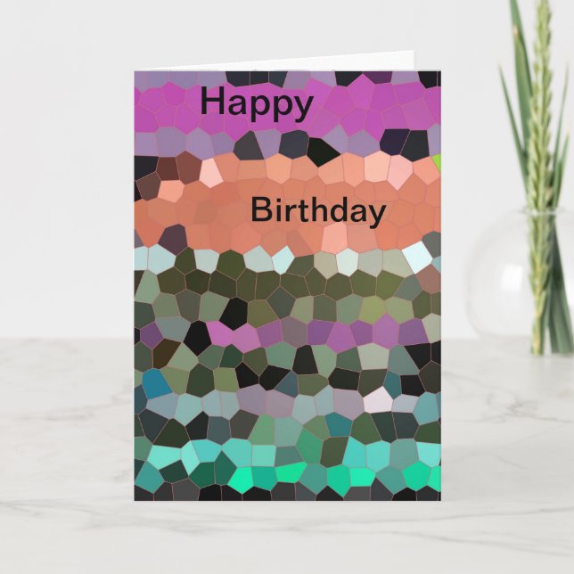 Mosaic Design  Happy Birthday Card (Front)