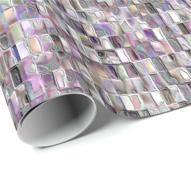 Mosaic Design in a Pearly Pastel Pattern of Wrapping Paper (Roll Corner)