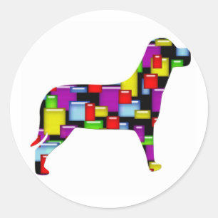 mosaic dog classic round sticker