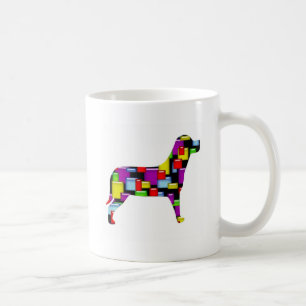 mosaic dog coffee mug