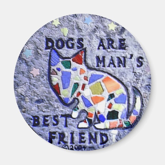 Mosaic Dog Magnet (Front)