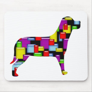 mosaic dog mouse pad