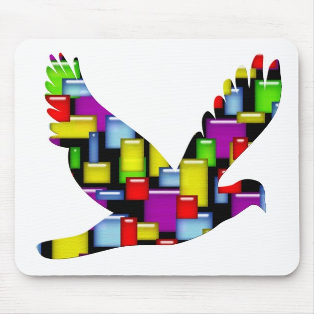 mosaic dove mouse pad (Front)