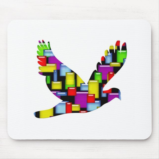 mosaic dove mouse pad (Front)